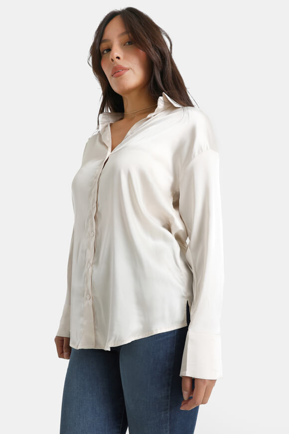 Chemise ample satinée - Perle