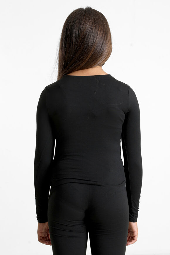 Crop Langarmshirt - Schwarz