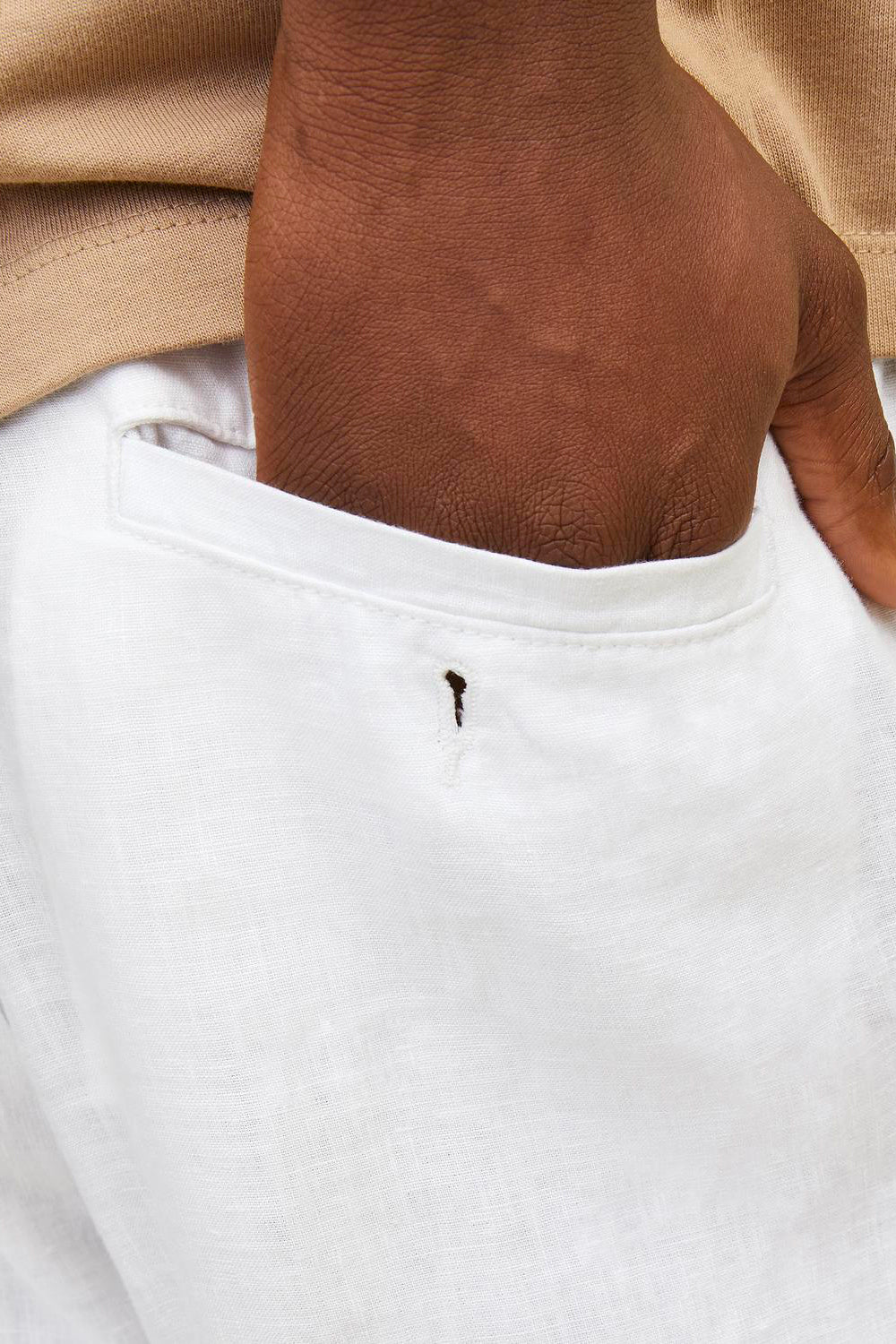 Pantaloni chino Lawrence in lino - Bright White