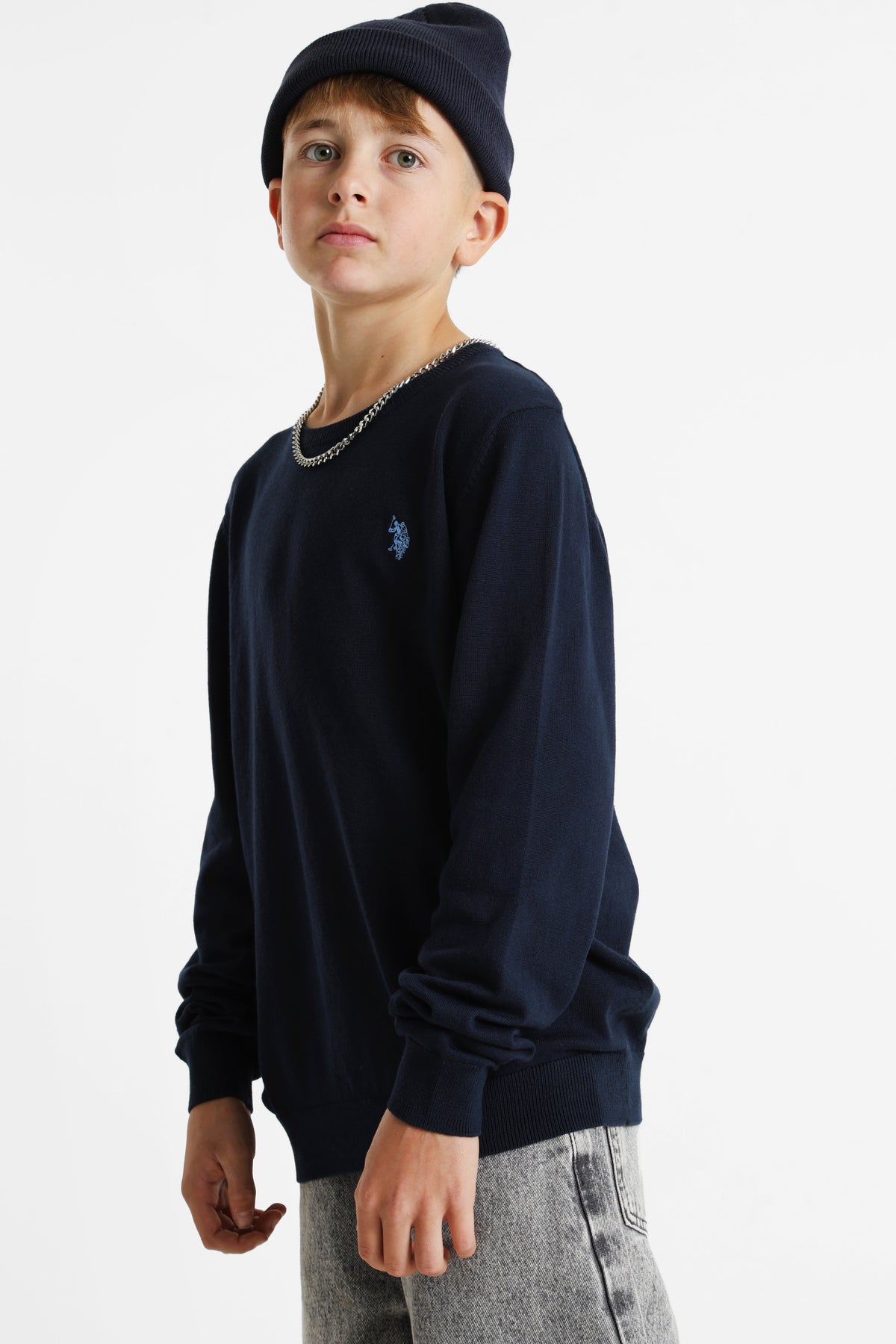 Maglione in maglia fine - Navy