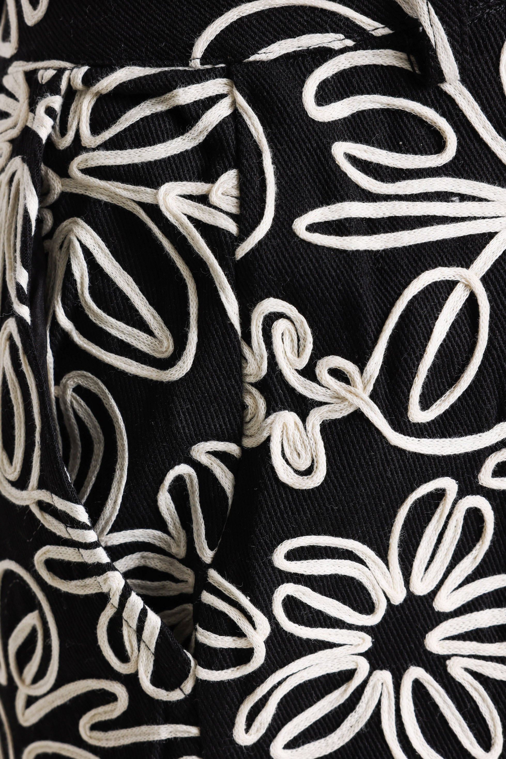 Stoffhose - Black + Offwhite