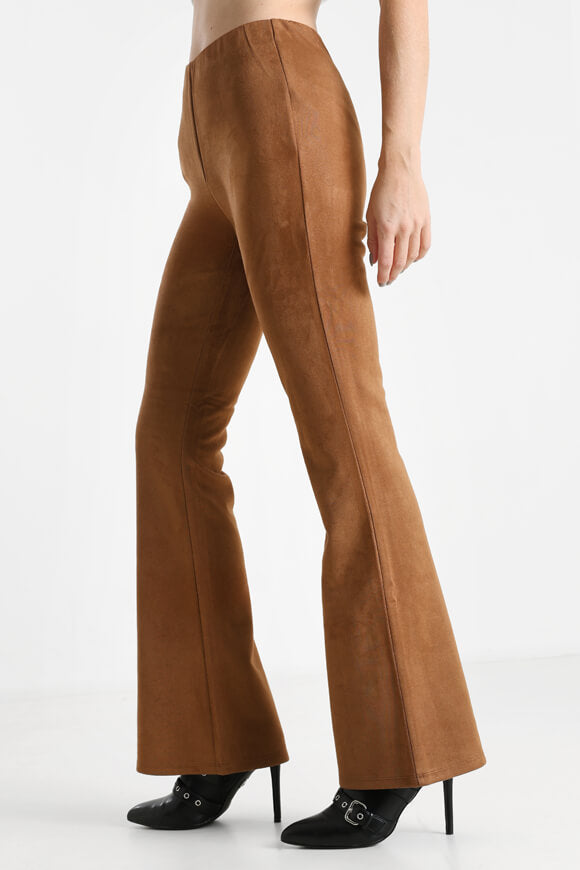 Legging flare en similidaim - Cognac