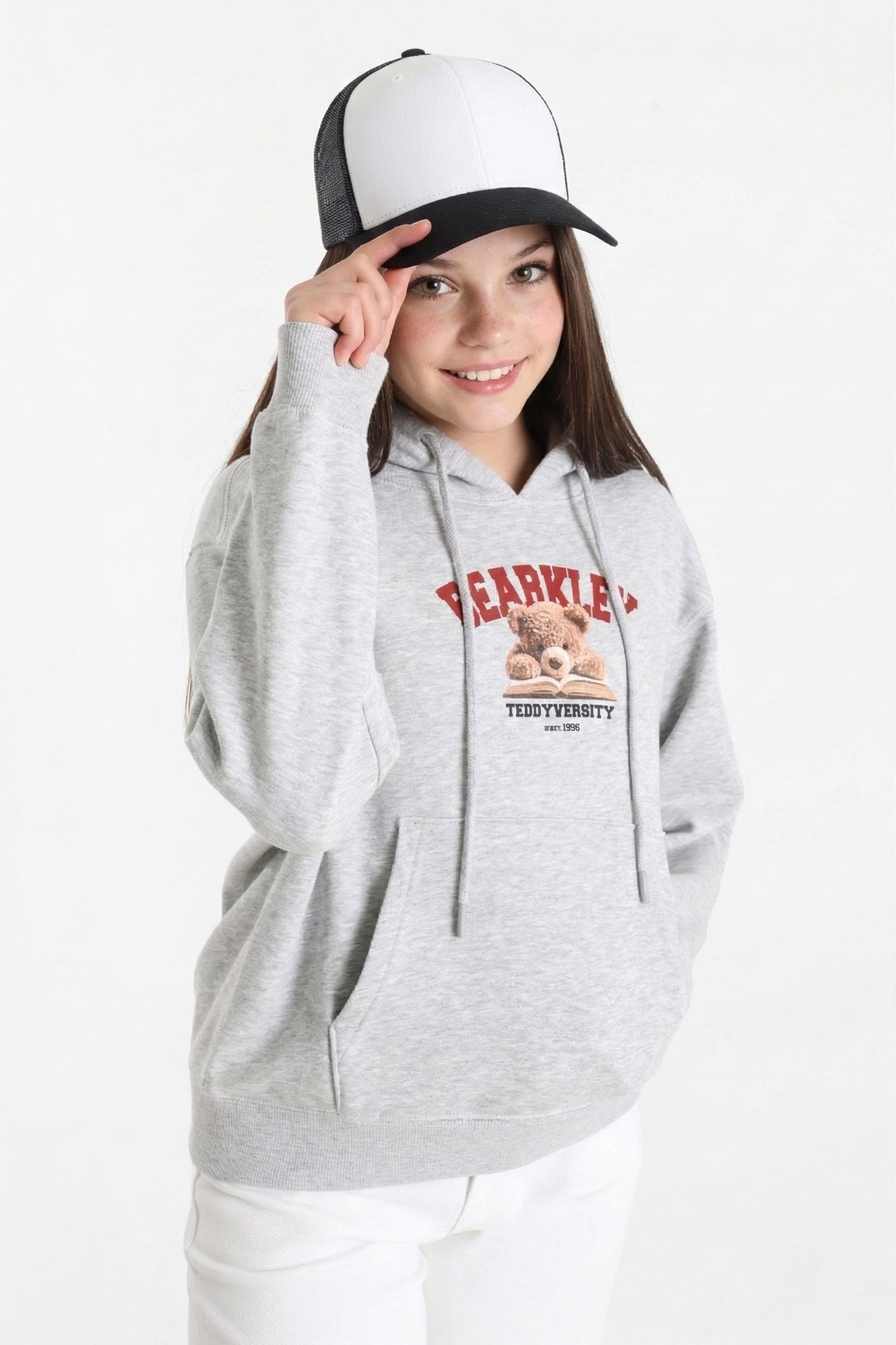 Kapuzensweatshirt - Grau meliert