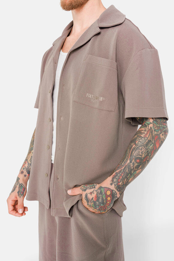 Camicia in seersucker - taupe