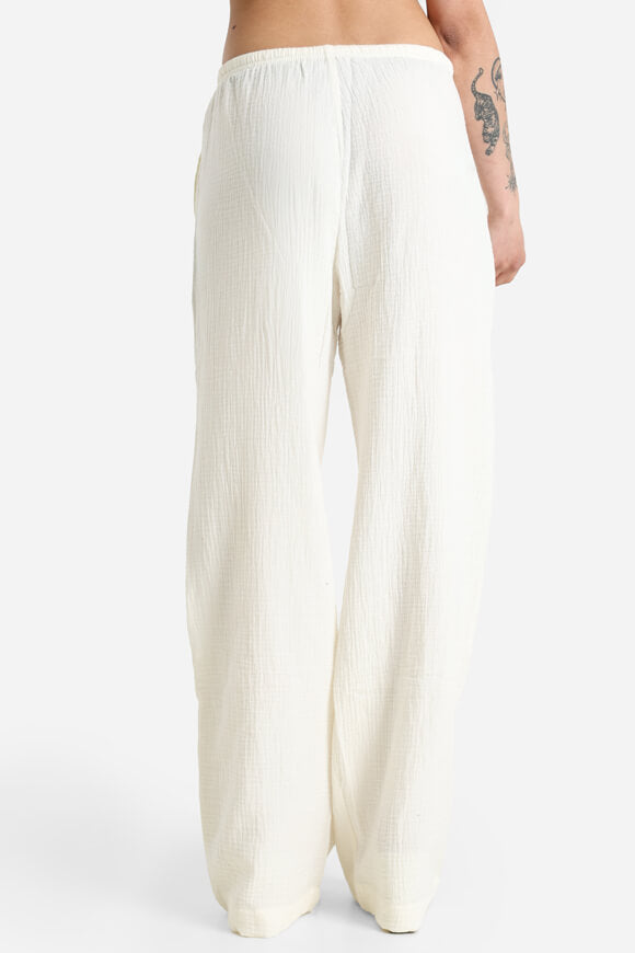 Wide leg muslin trousers - Ecru