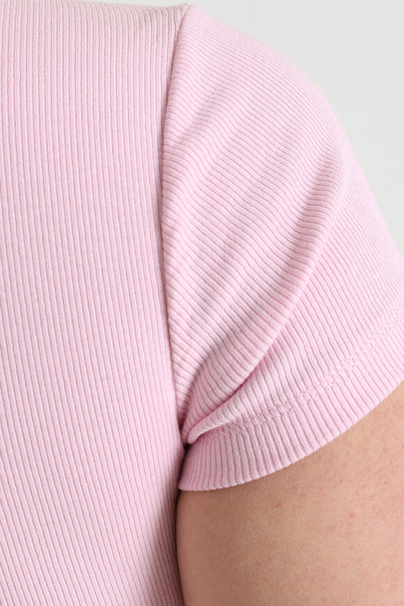 Geripptes Maxikleid - Rosa