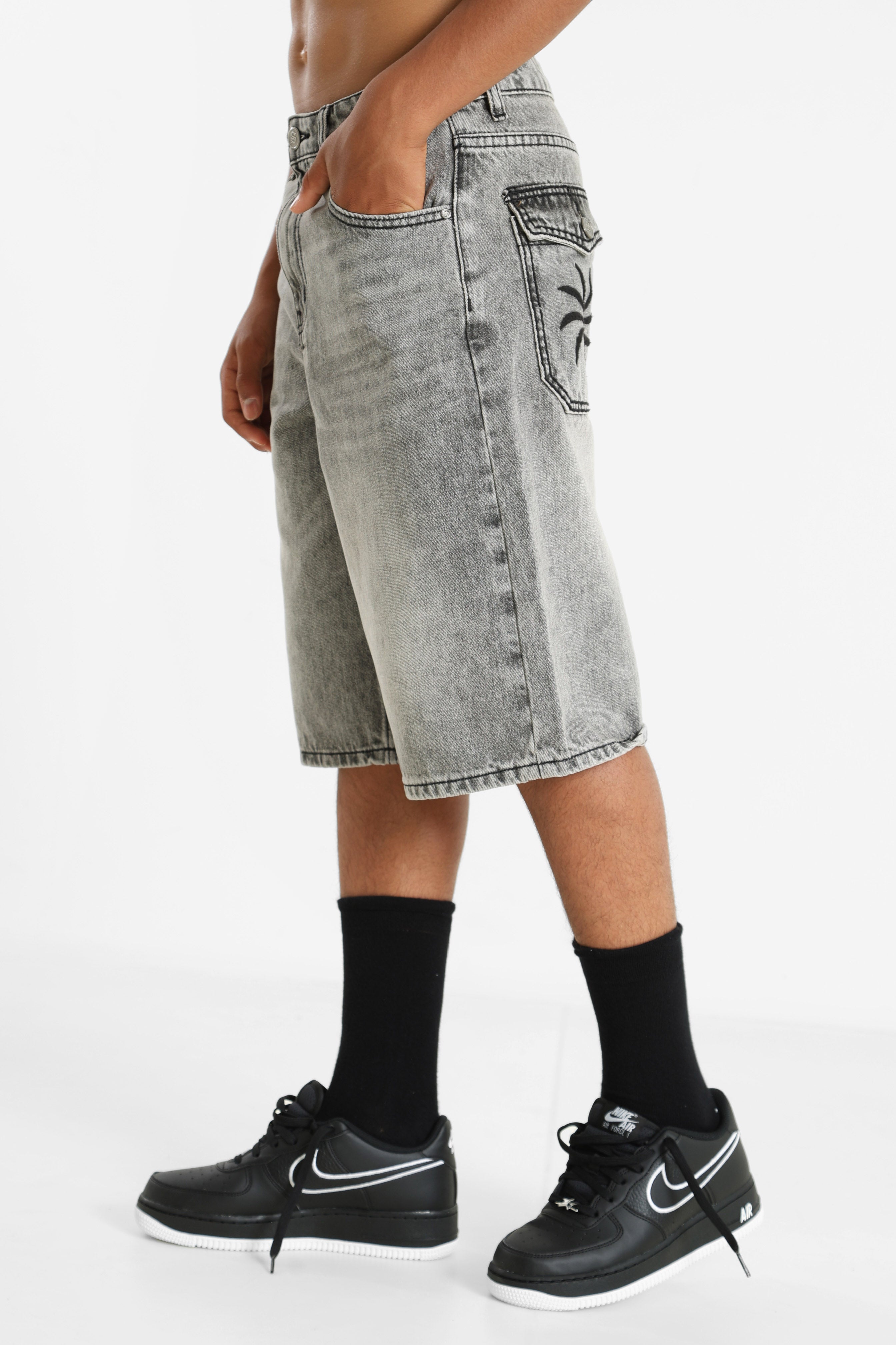 Short en jean - Gris délavé