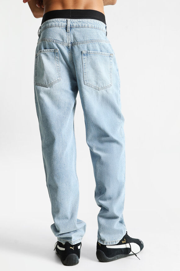 Straight Fit Jeans - Hellblau Denim