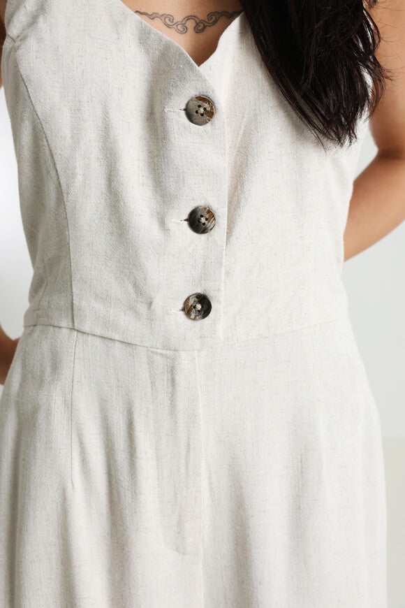 Halter-neck jumpsuit - Light beige