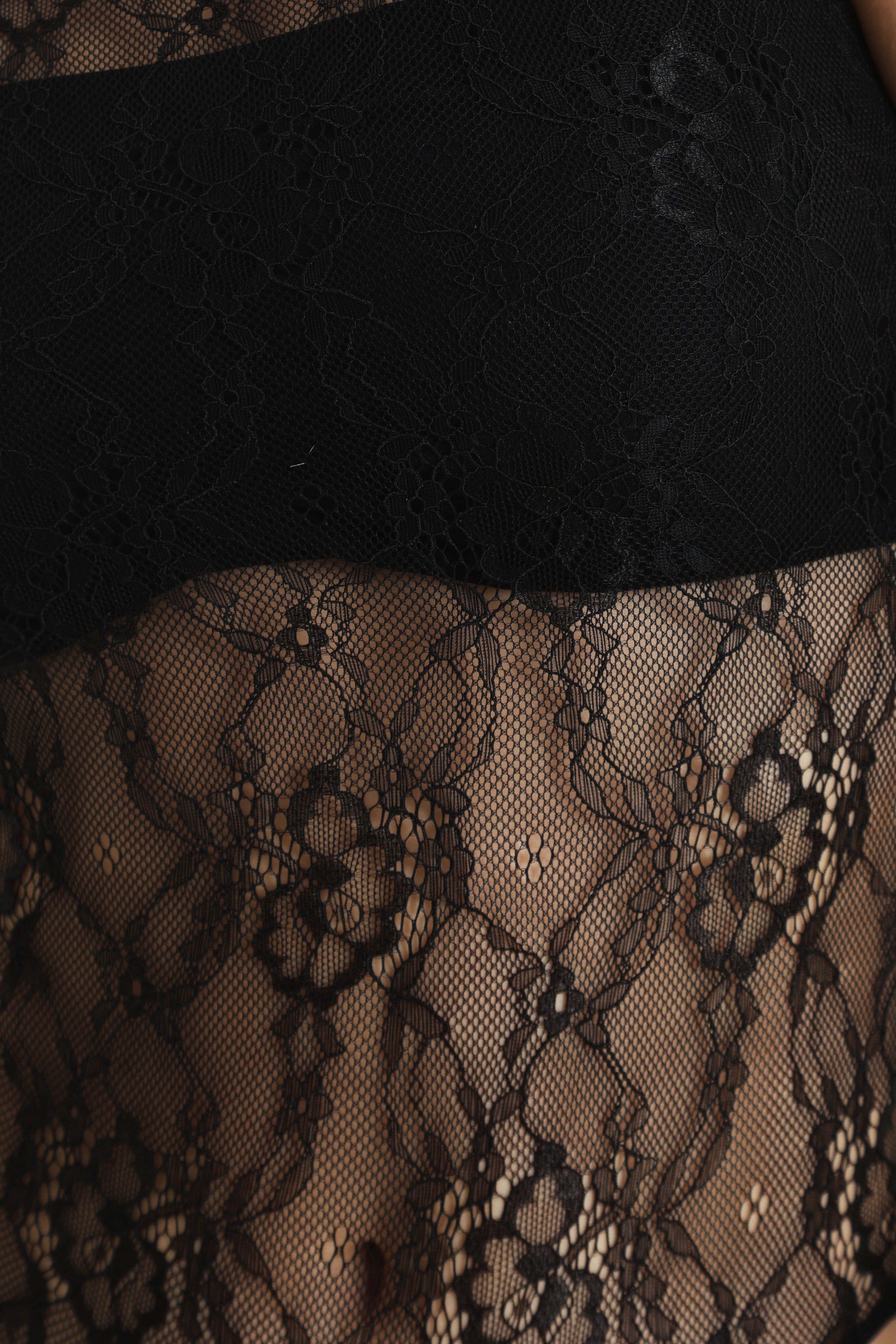 Spitzen-Body - Schwarz