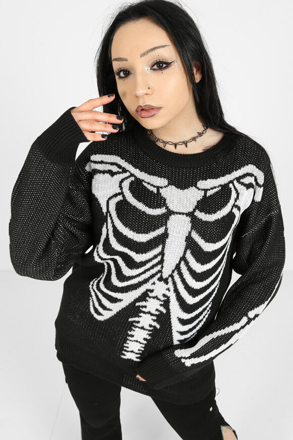 Oversize Strickpullover - Schwarz