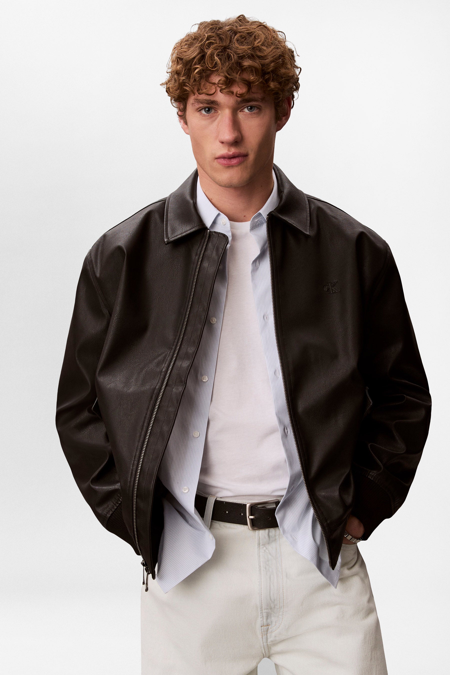 Bomber Kunstlederjacke - Black