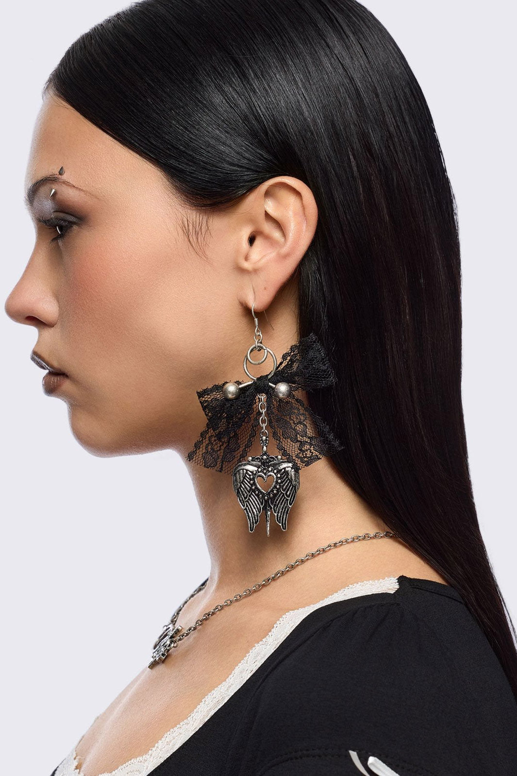 Sweet Sin Ohrringe - Oxidized Silver + Black