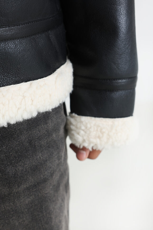 Giacca in shearling - Nero