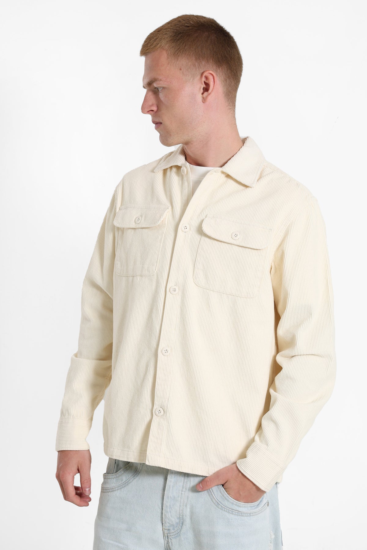 JJEREGENT corduroy overshirt - Antique White