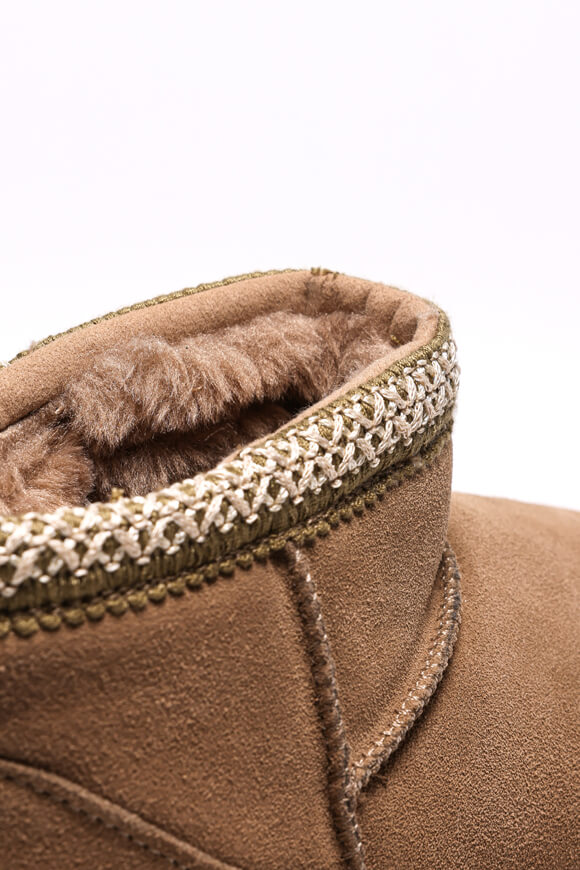 Lined platform ankle boot - taupe