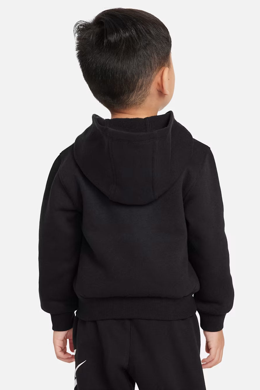 Felpa junior con cappuccio e zip - Black