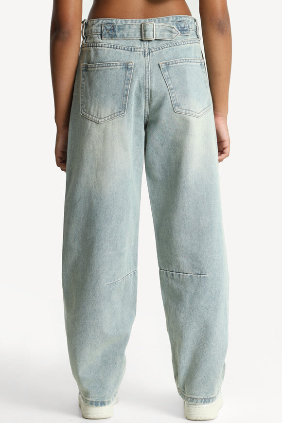 Jean baggy fit - Bleu clair + Jaune