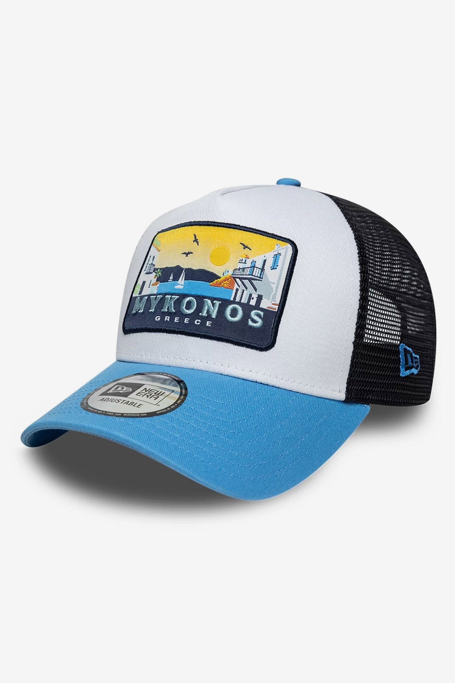 Trucker Cap / Snapback - White + Light Blue + Black