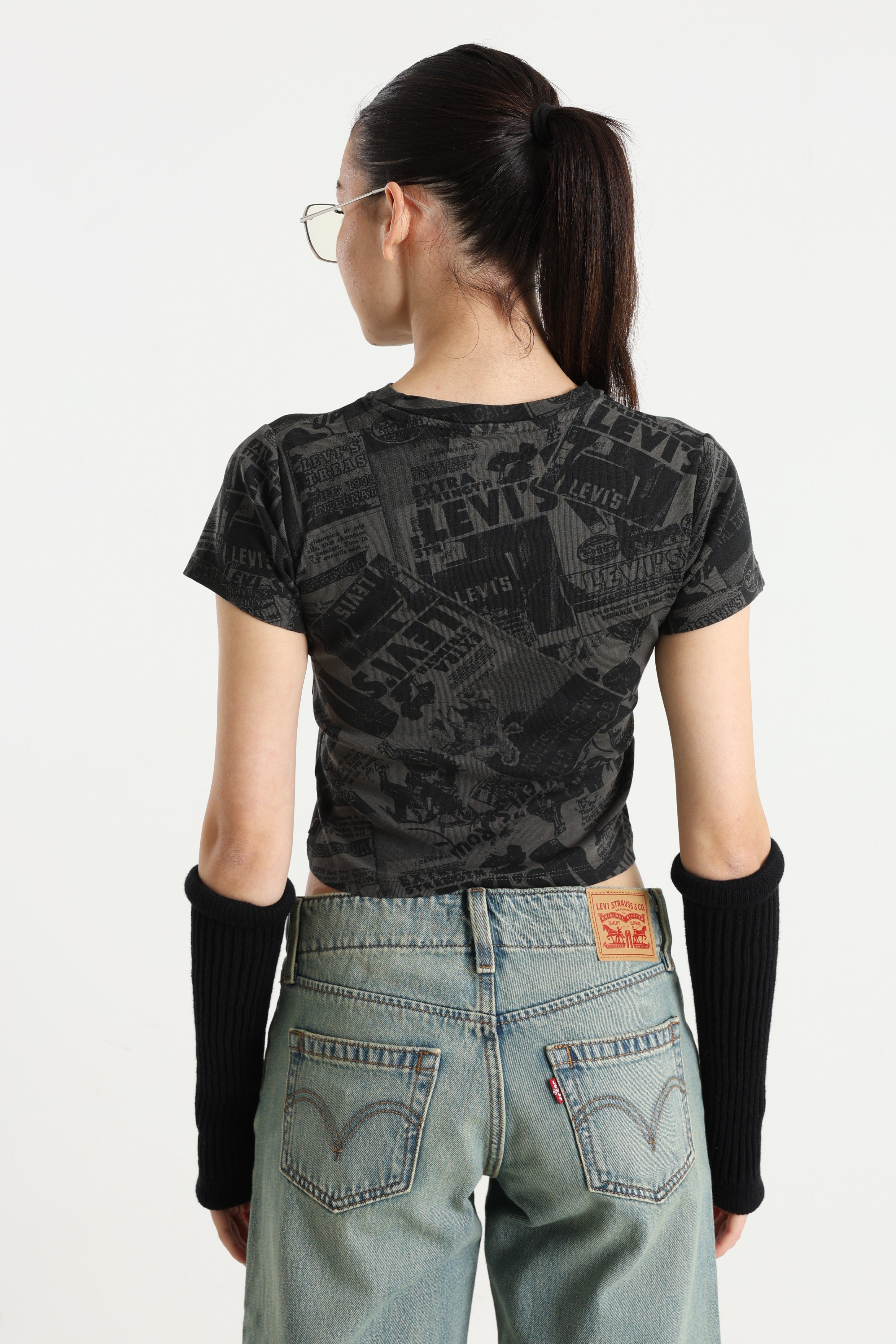 Crop T-Shirt - Anthracite + Black