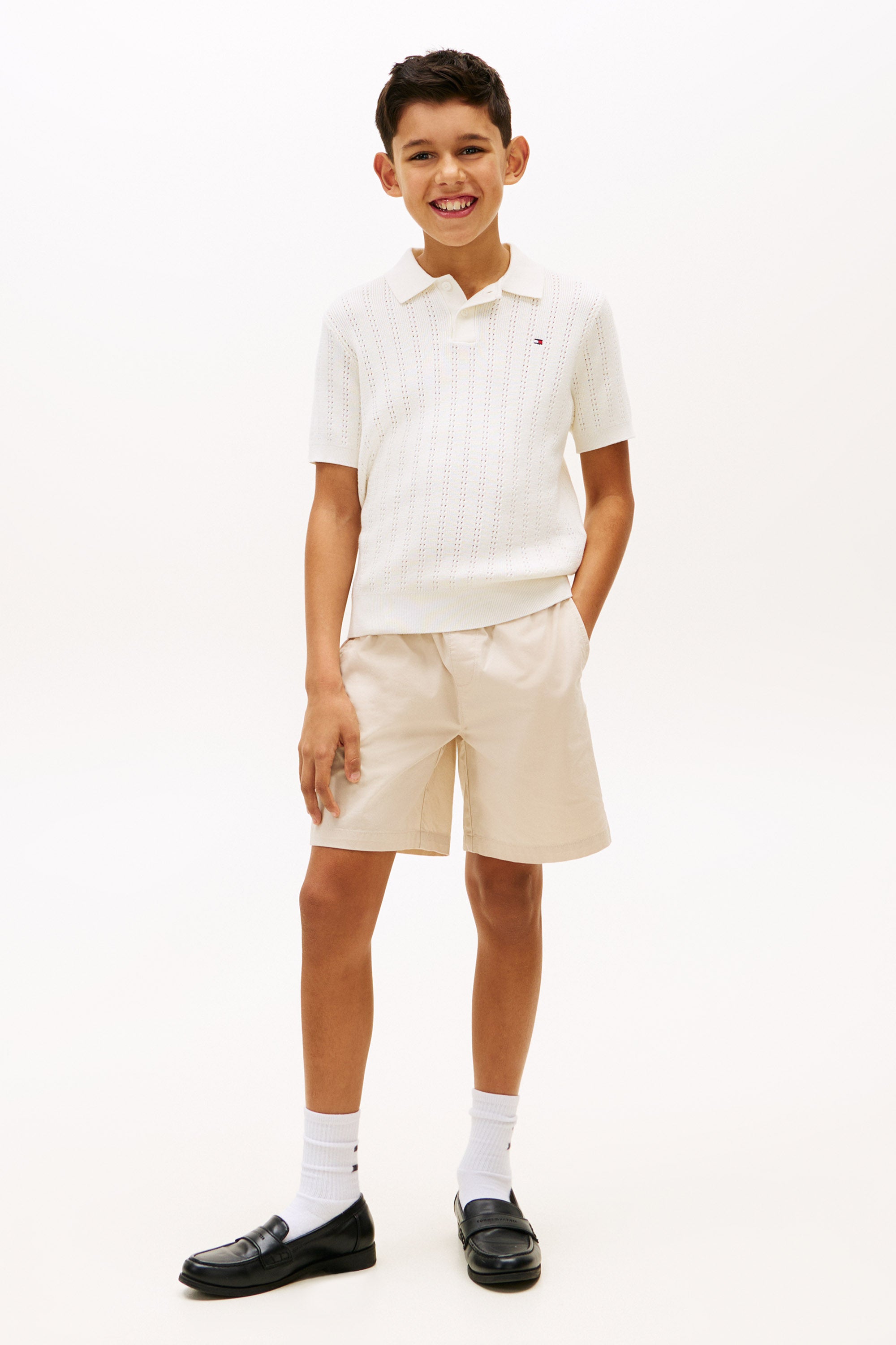 Strick Poloshirt - Ivory Silk