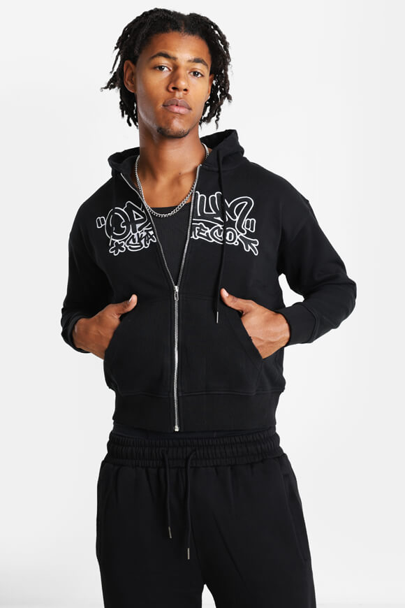 Hooded sweat jacket - Black