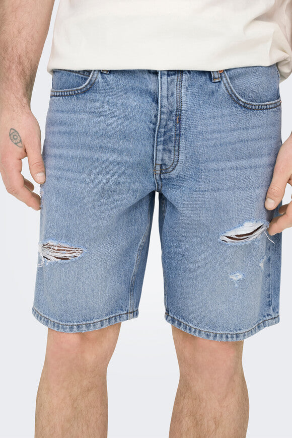 Edge Jeansshorts - Blue Denim