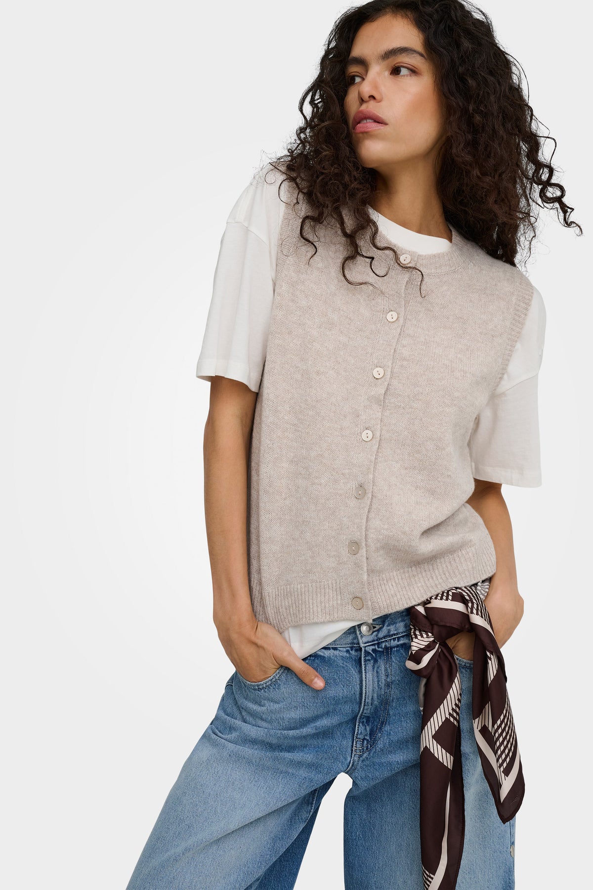 ONLOLIVIA gilet en tricot - Humus Melange