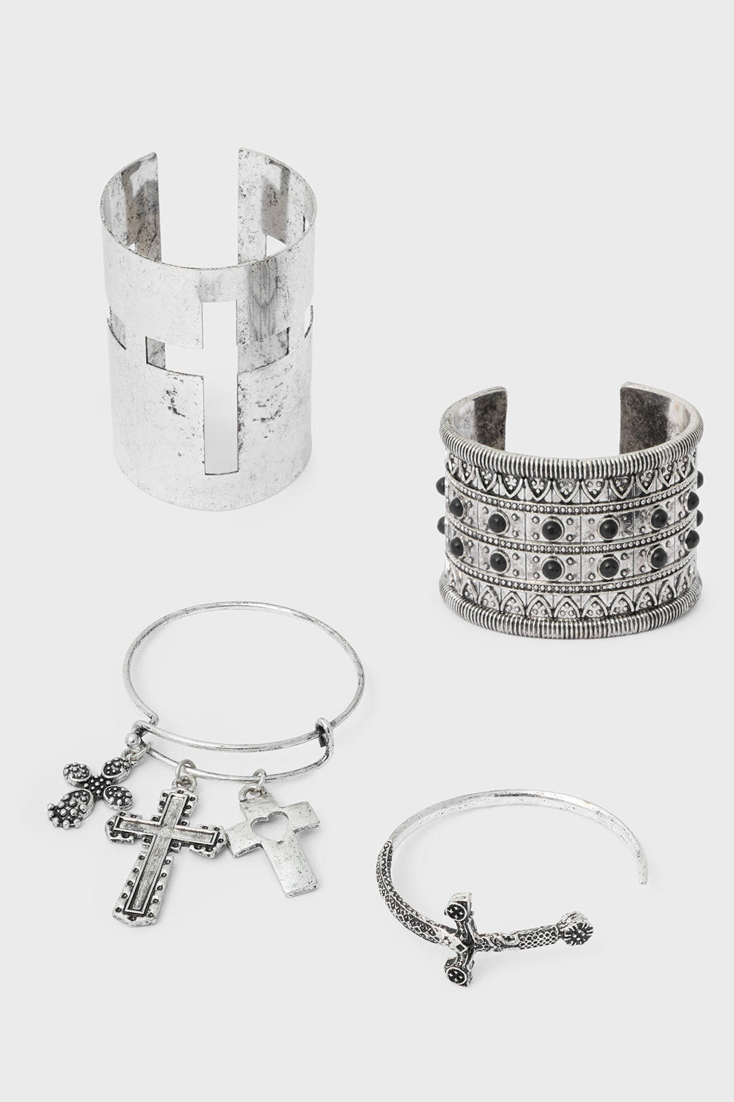 Unholy Armband-Set - Oxidized Silver