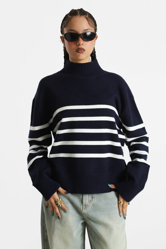 Pull ample en tricot - Navy