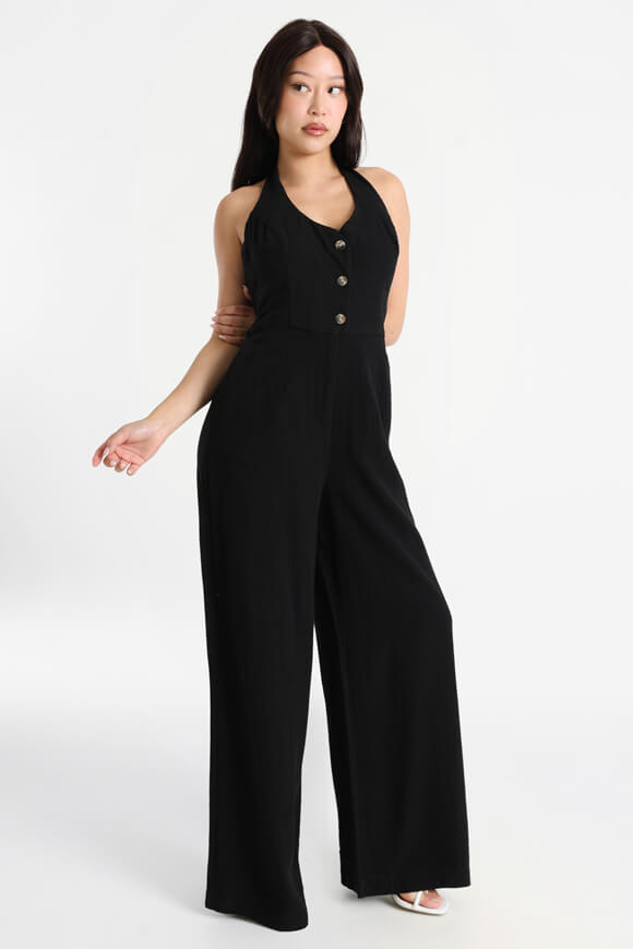 Halter neck jumpsuit - black