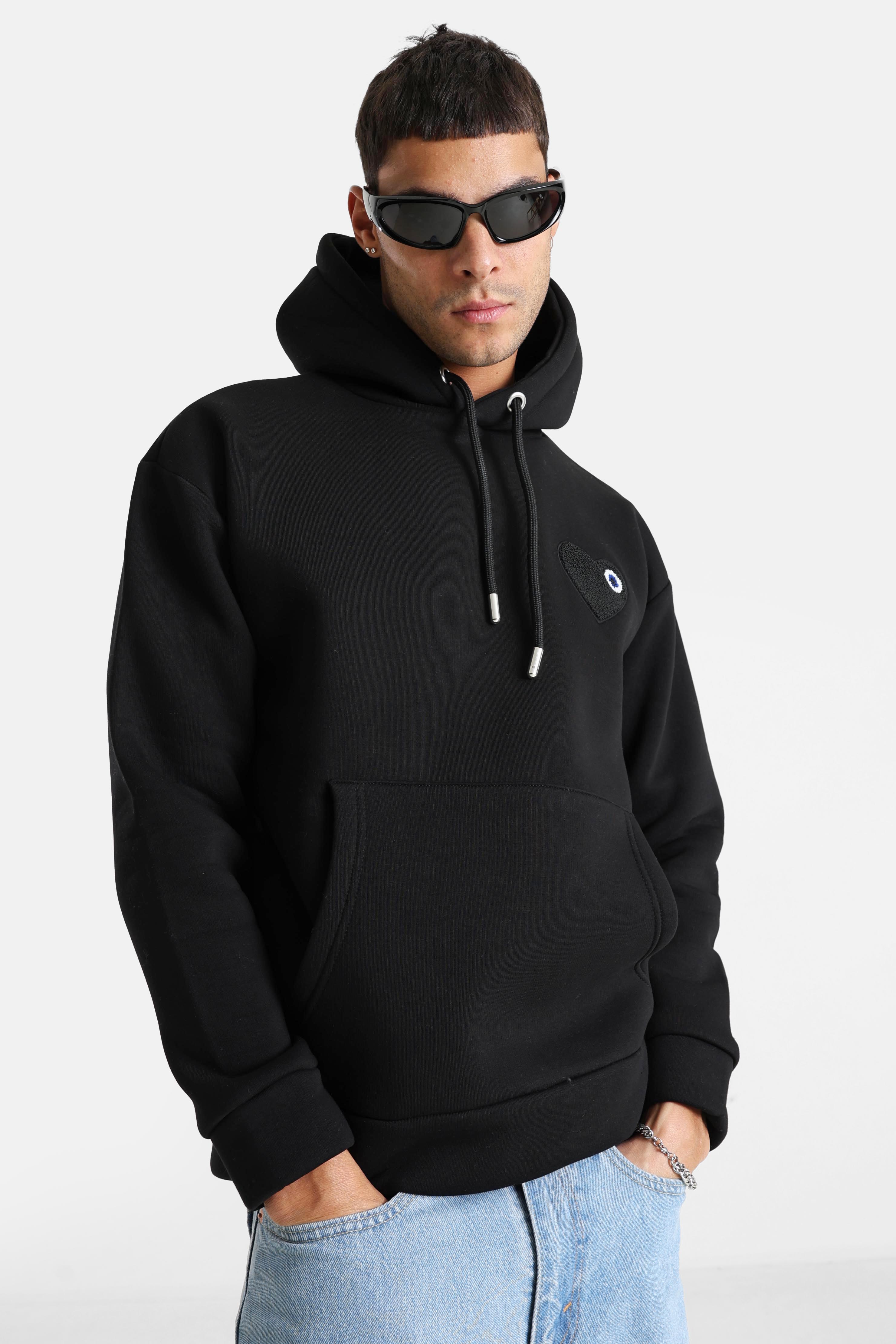 Heart hooded sweatshirt - Black