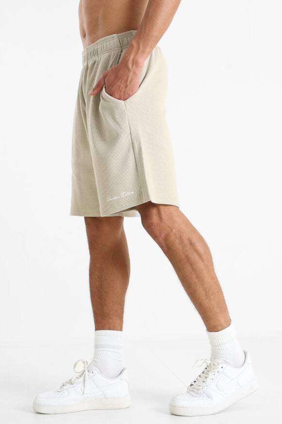 Shorts aus Waffelstoff - Beige