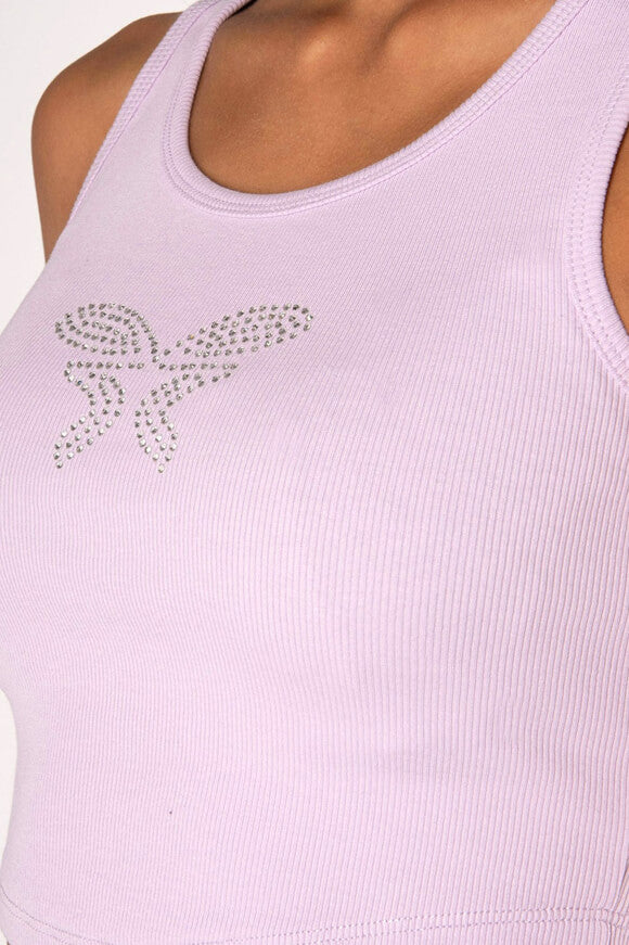 Ribbed crop tank top - Lavender