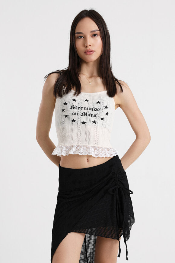 Knitted crop top - Cream