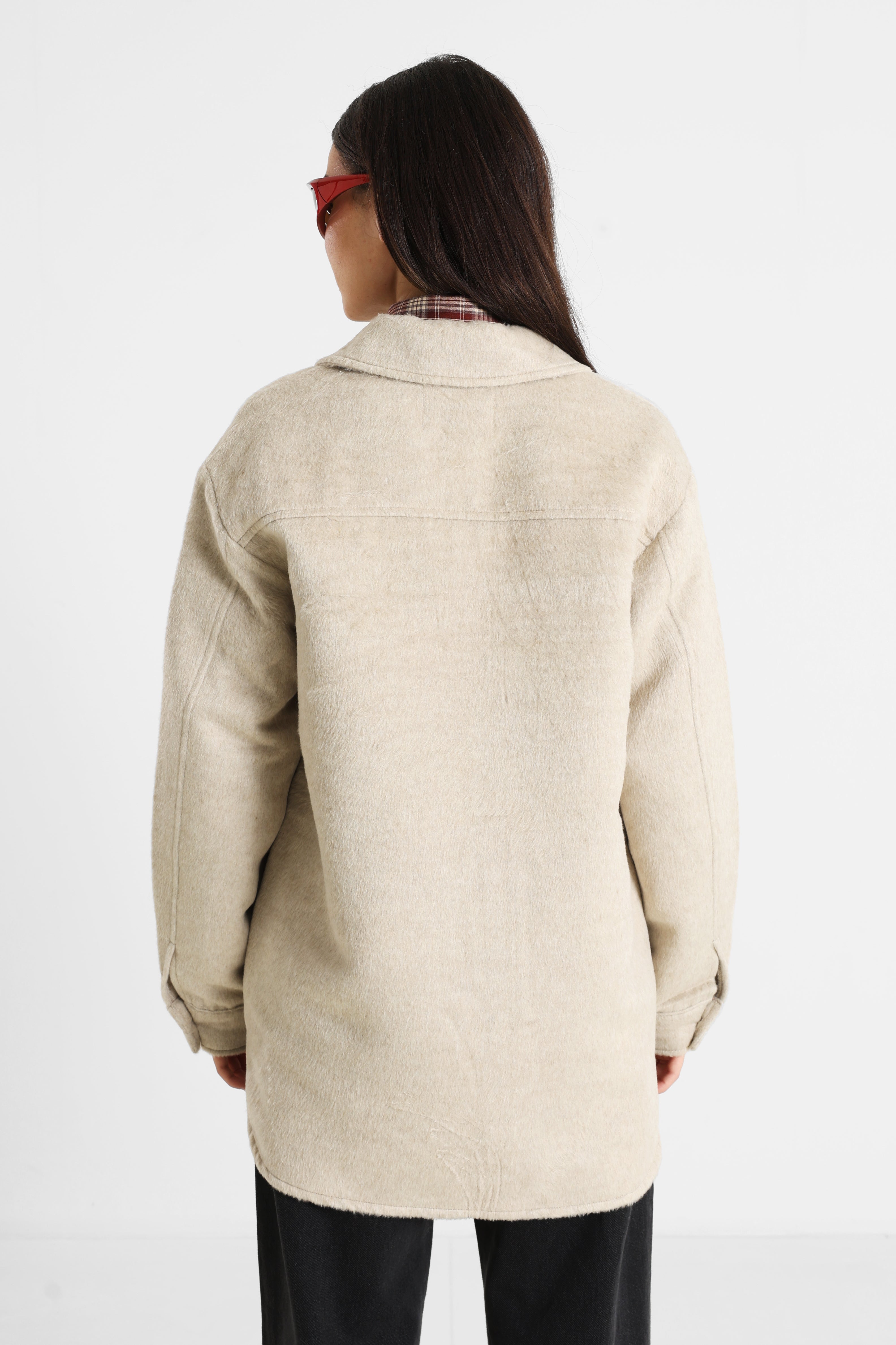 PCSAGA overshirt - Greige Melange