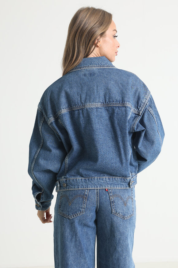 Giacca di jeans oversize - Blu lavaggio medio