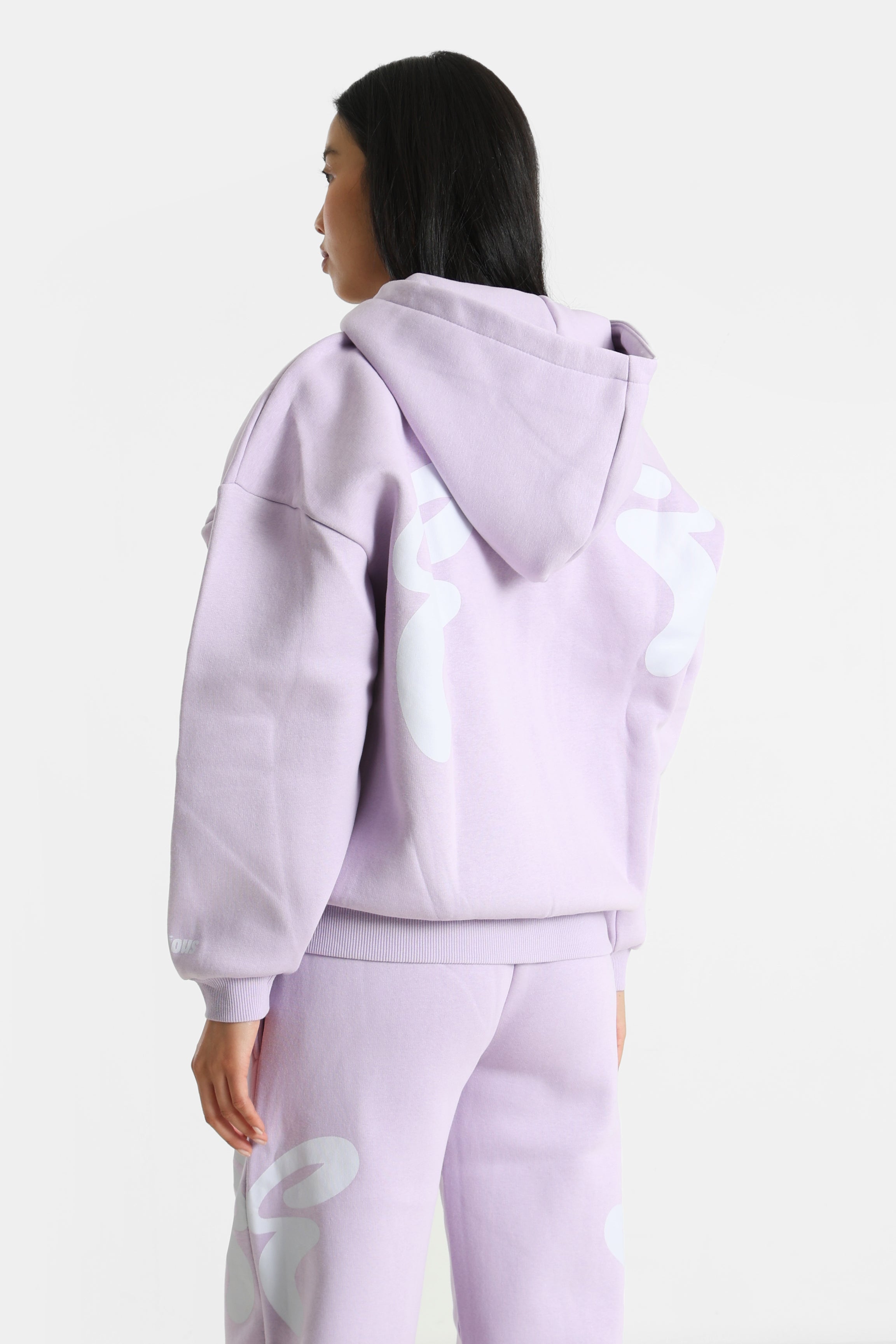 Felpa oversize con cappuccio - Bright Lavende