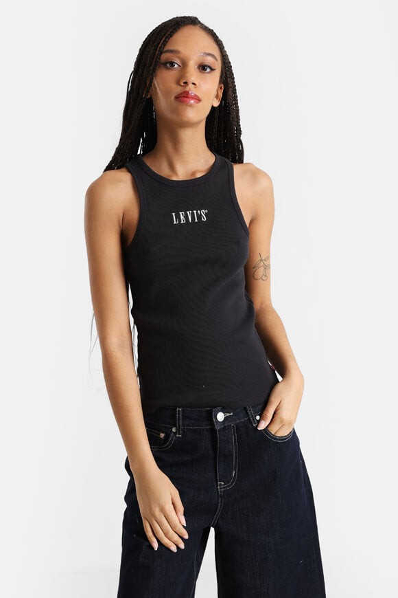 Geripptes Tanktop - Black