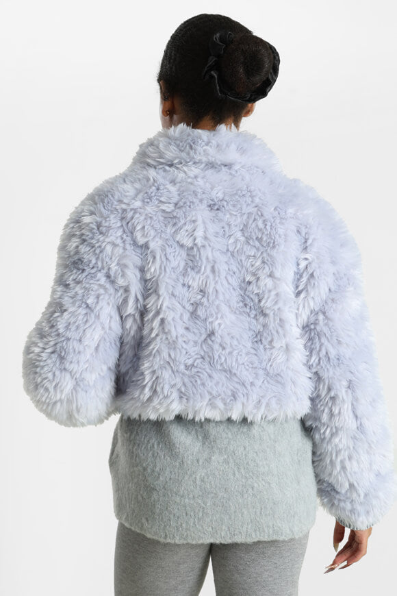 Giacca corta in pelliccia sintetica - lavanda