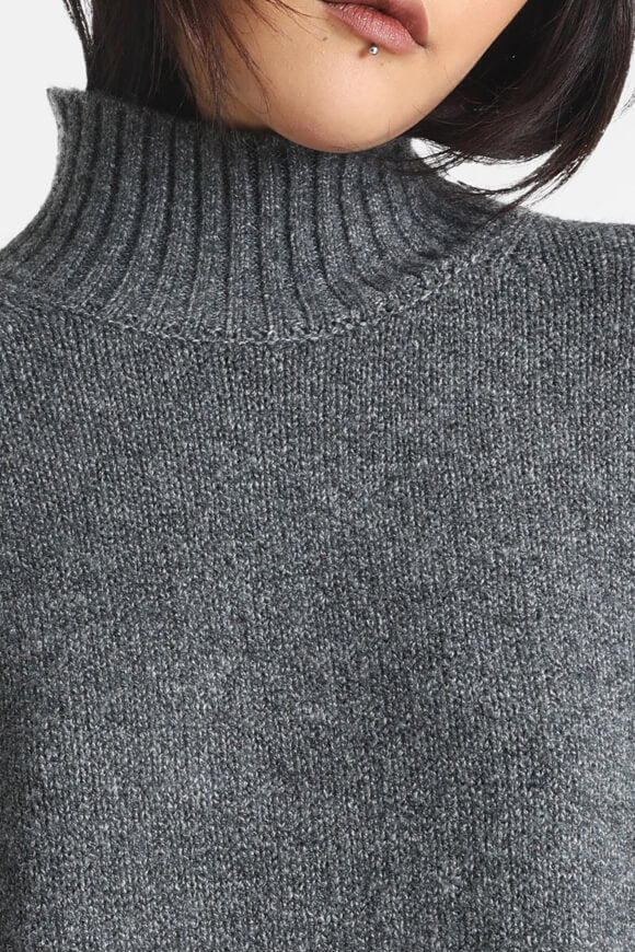 Oversize Strickpullover - Dunkel Grau meliert