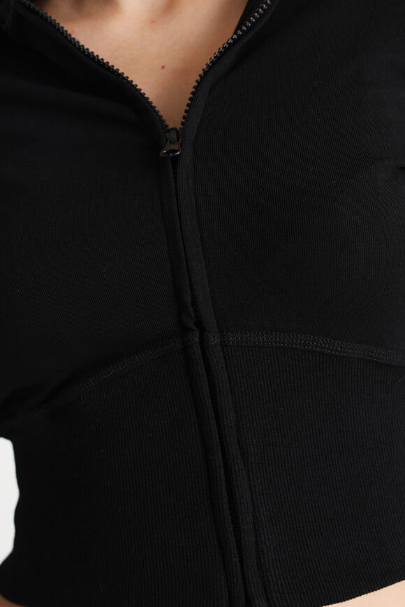 Cropped zip-up hoodie - Black