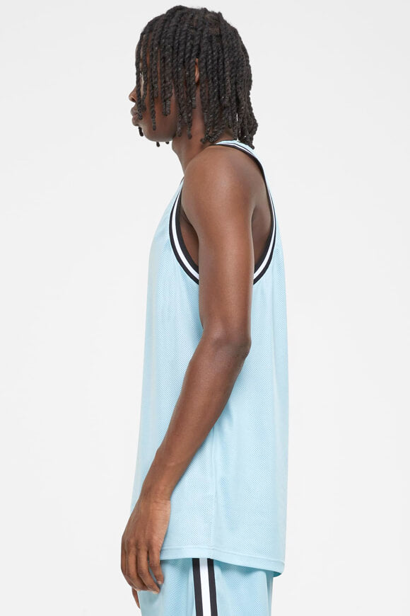 Oversize Meshtop - Oceanblue + Black + White