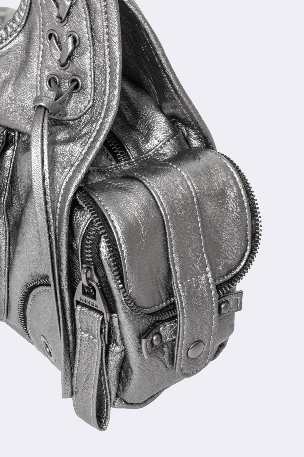 Borsa a mano Jules con borchie - Silver