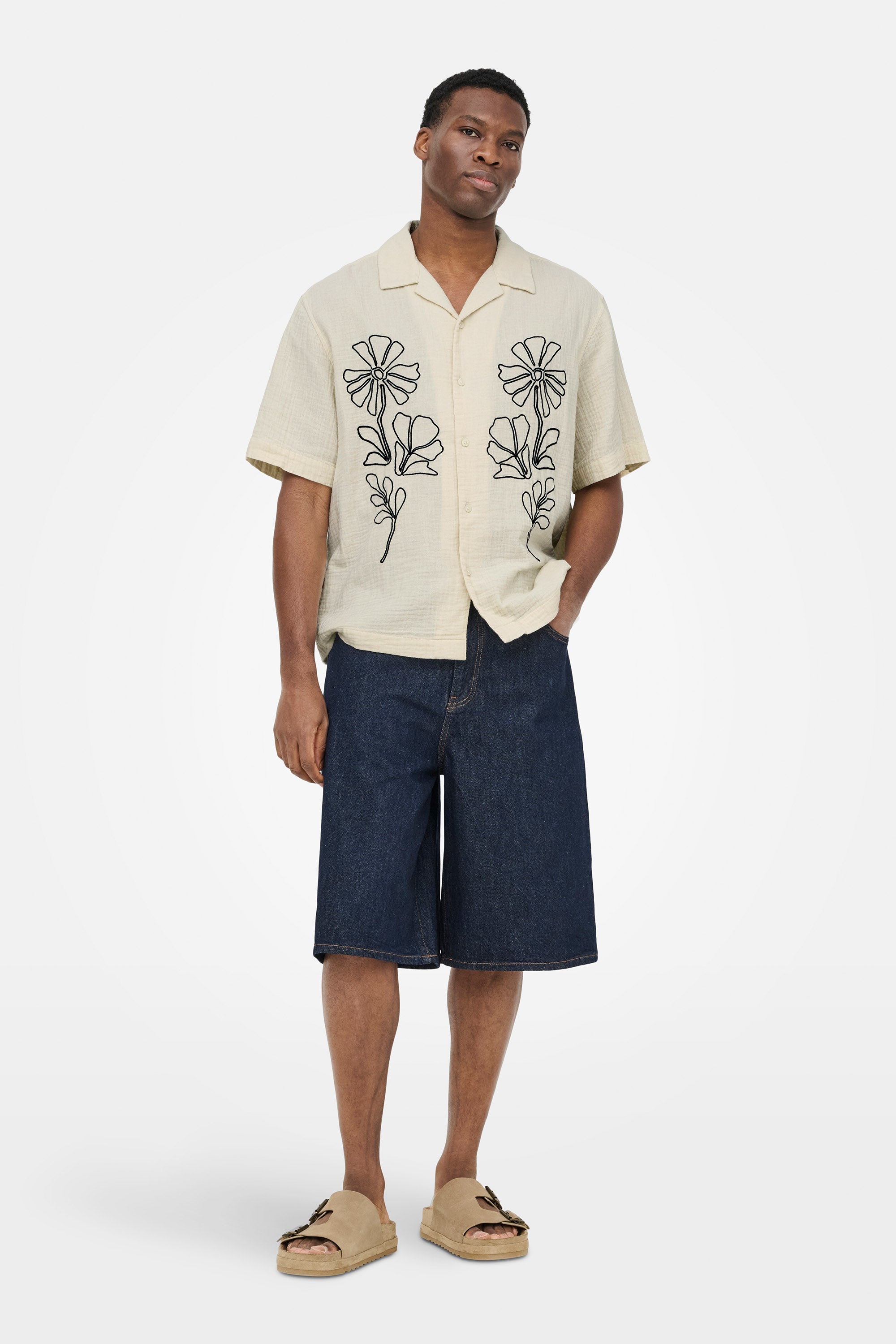 ONSJACKSON Musselin-Hemd - Bone White