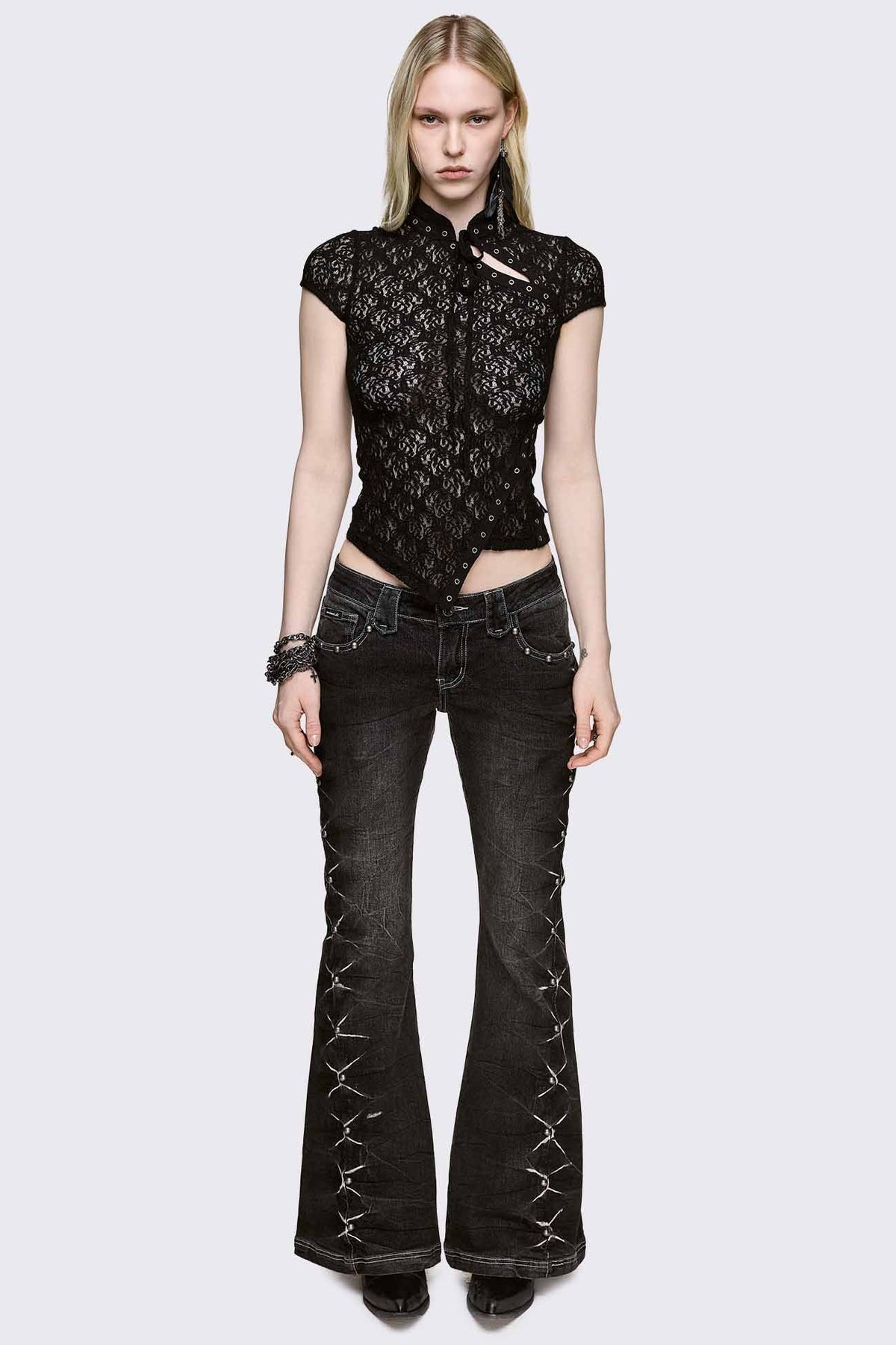Moor Lace short lace t-shirt - Black