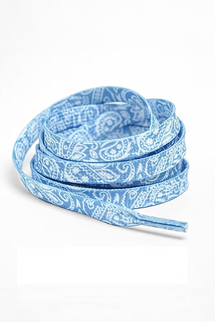 Lacci piatti 150 cm - Azzurro + Bianco