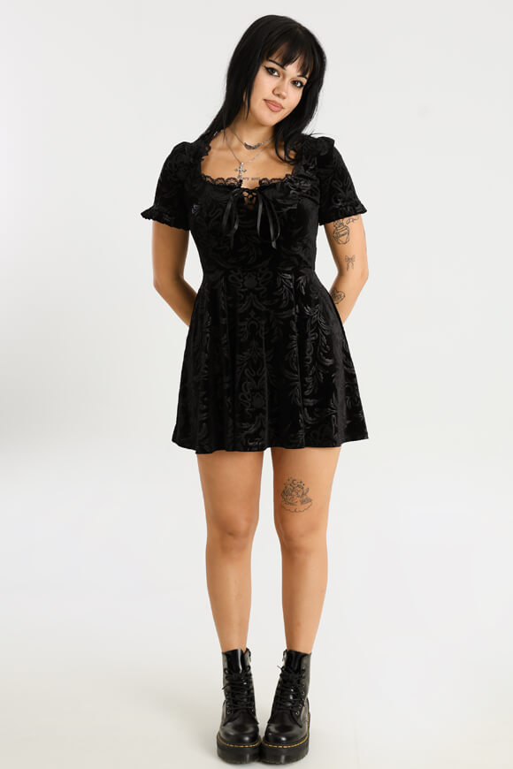 Mini robe en velours - Noir