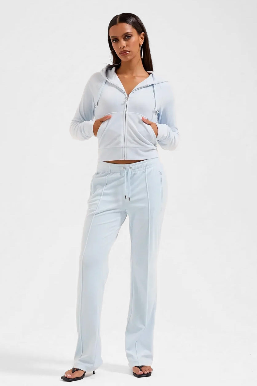 Tina Samt Hose - Nantucket Breeze