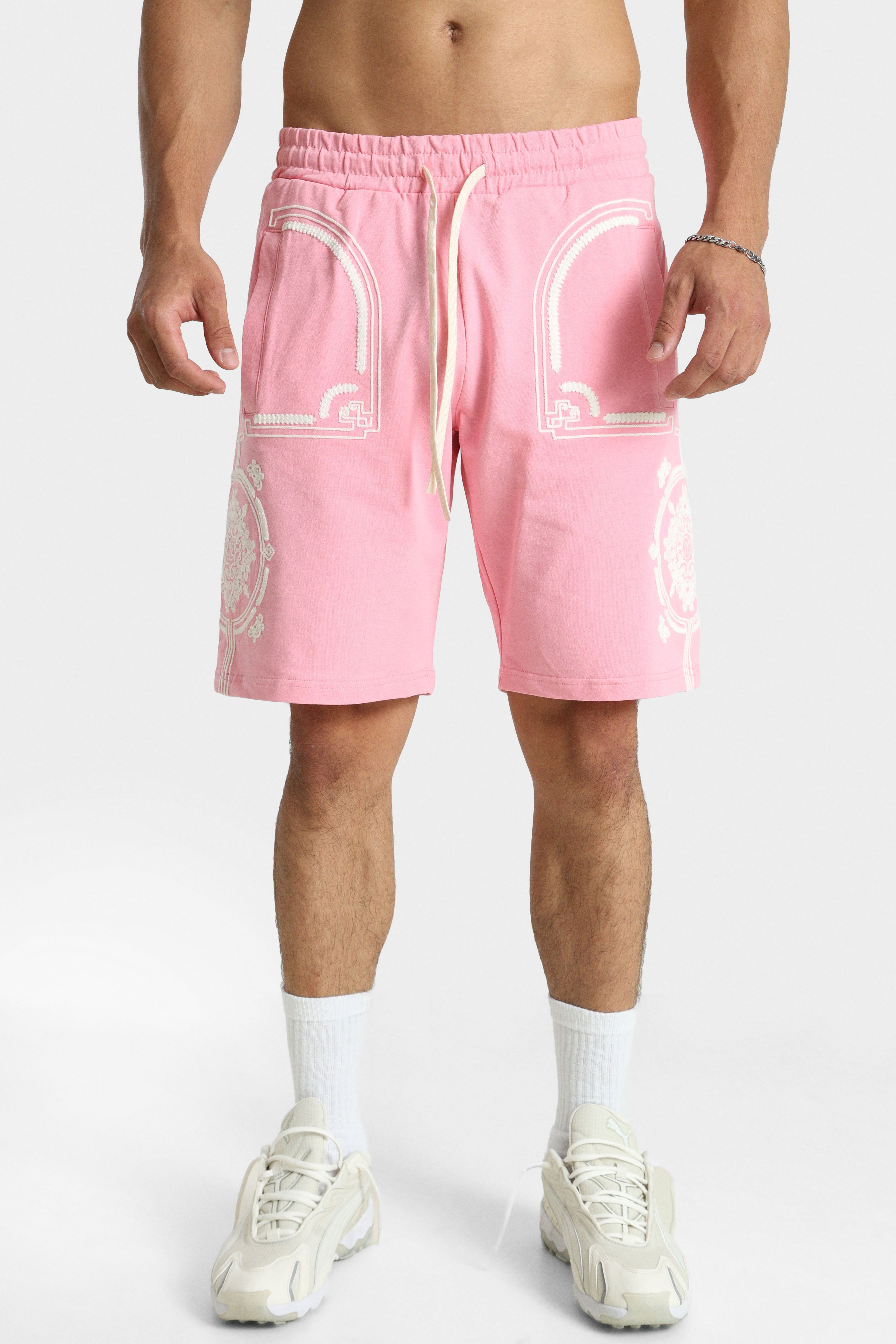 Sweatshort - Pink + White